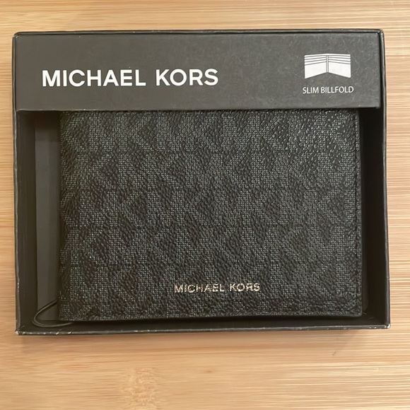 Brand New Michael Kors Black Jet Set Slim Billfold Men’s Wallet - Picture 3 of 13